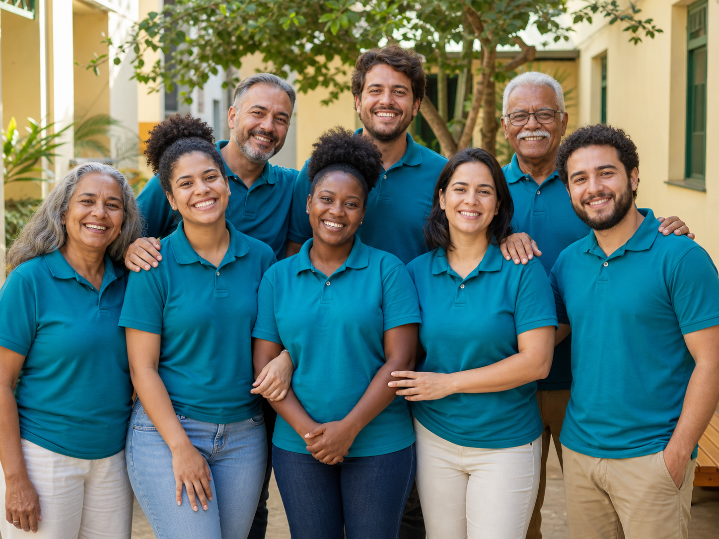 Equipe ilustrativa da associação, gerada por inteligência artificial